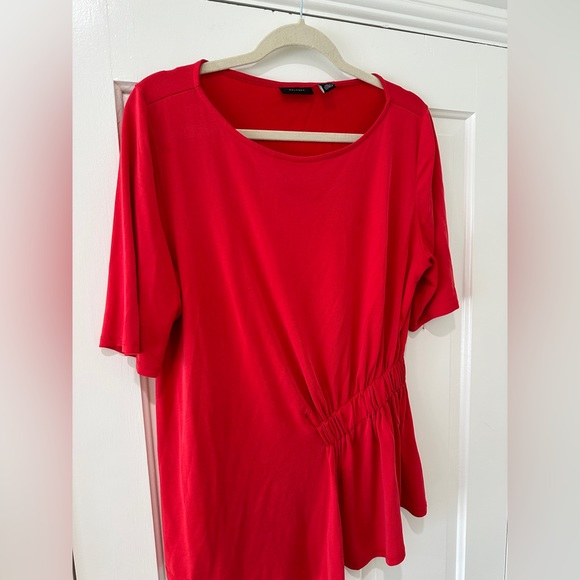 Halogen soft modal polyester ruched on side shirt sleeve work blouse top - Picture 2 of 11